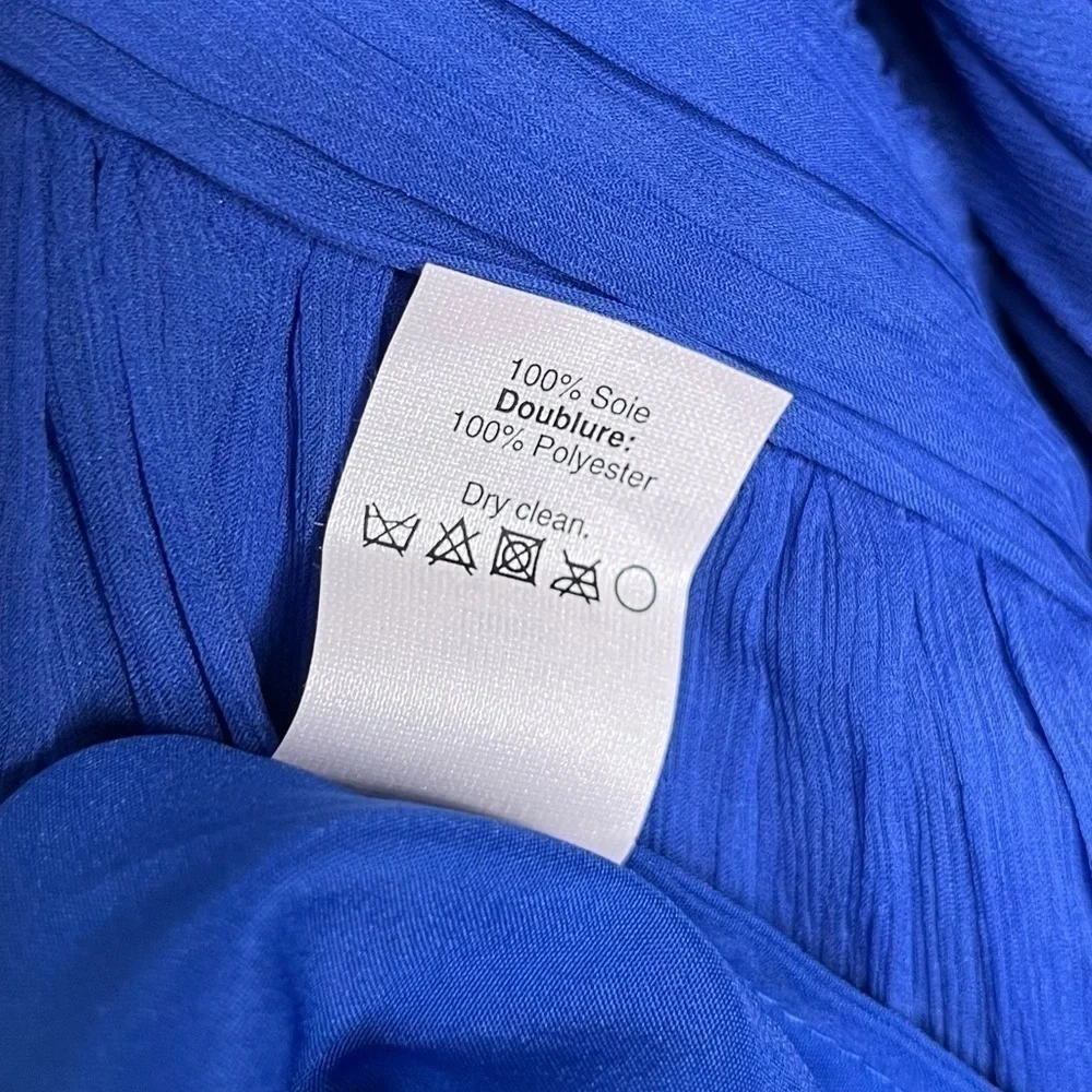 J. Crew 100% Silk Chiffon Kylie One Shoulder Mini‎ Dress Blue Women’s Size 2